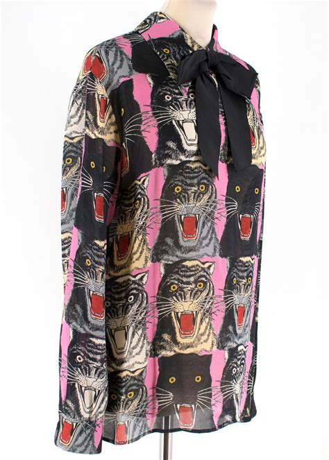 gucci tiger button down|Gucci Women's Button Down Shirts .